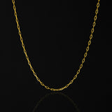 Corrente Cadeado Longo 2mm Banhada em Ouro 18K