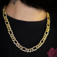 Corrente Masculino 60cm Cuban Ice Cravejado | Banhada a Ouro 18k