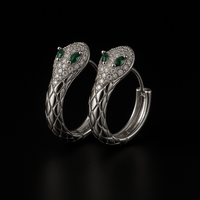 Brinco Argola Snake Cravejado em Zircônia | Banhado a Ouro 18k
