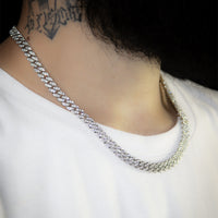 Corrente Masculino 50cm Grumet Ice Cravejado 10mm | Banhada a Ouro 18k