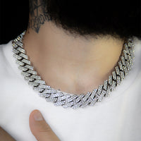 Corrente Masculina 50cm Cuban Cravejado | Banhada a Ouro 18k