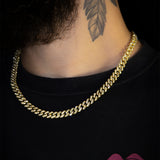 Corrente Masculino 50cm Grumet Ice Cravejado 10mm | Banhada a Ouro 18k