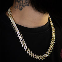 Corrente Masculina 60cm Flame Cuban Ice Cravejado | Banhado a Ouro 18k