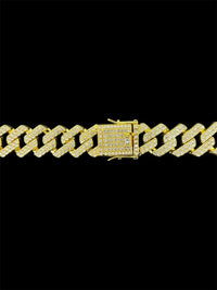 Corrente Masculino 60cm Cuban Cravejado | Banhada a Ouro 18k