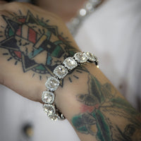 Pulseira Masculina Grossa Cravejada Zircônia | Banhada a Ouro 18k