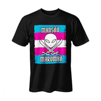Camiseta Masculina Mansão Maromba - Estampa Azul/Rosa