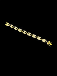 Pulseira Masculina Piastrine Ice Cravejada Zircônia | Banhada a Ouro 18k