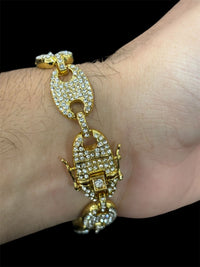 Pulseira Masculina Piastrine Ice Cravejada Zircônia | Banhada a Ouro 18k