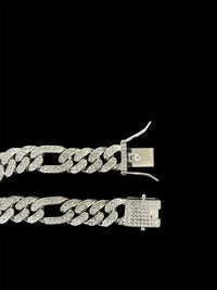 Pulseira Masculina Grossa Elo 3x1 Cravejada Zircônia | Mansão Joias