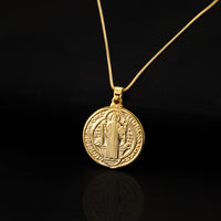 Medalha de São Bento 12MM C/Veneziana 60CM - Pague apenas o Frete Usando o Cupom