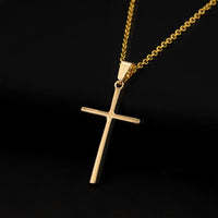 Corrente com Pingente Cruz Masculino Crucifixo Banhado  em Ouro 18k