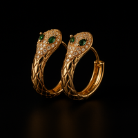 Brinco Argola Snake Cravejado em Zircônia | Banhado a Ouro 18k