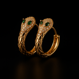 Brinco Argola Snake Cravejado em Zircônia | Banhado a Ouro 18k