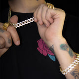 Corrente Masculina 60cm Flame Cuban Ice Cravejado | Banhado a Ouro 18k