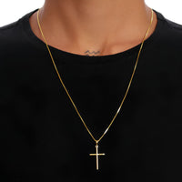 Corrente com Pingente Cruz Masculino Crucifixo Banhado a ouro 18k - Pague apenas o Frete Usando o Cupom