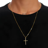 Corrente com Pingente Cruz Masculino Crucifixo Banhado a ouro 18k - Pague apenas o Frete Usando o Cupom