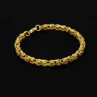 Pulseira Masculina Bizantino Banhado em Ouro 18K