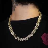 Corrente Masculina 60cm Flame Cuban Ice Cravejado | Banhado a Ouro 18k