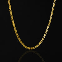 Corrente Bizantina Masculina Banhado em Ouro 18K