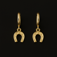 Brinco Ferradura Base Haste Banhado em Ouro 18K
