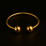 Bracelete Esfera Dupla Moderno Banhado a Ouro 18k