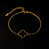 Pulseira Trevo Vintage Alhambra Preto Banhada em Ouro 18k
