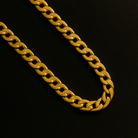 Corrente Grume Flat 2,8MM Banhado em Ouro 18k
