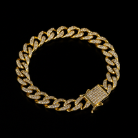 Pulseira Masculina Elos Cuban Cravejada Zircônia Banhado em Ouro 18K