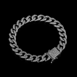 Pulseira Masculina Elos Cuban Cravejada Zircônia Banhado em Ouro 18K