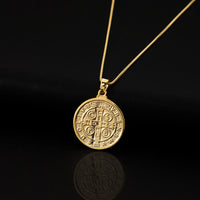 Colar Masculino Medalha de São Bento | Banhado a Ouro 18k