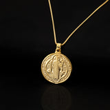 Colar Masculino Medalha de São Bento | Banhado a Ouro 18k
