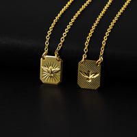 Colar Escapulário Espírito Santo Banhado A Ouro 18k