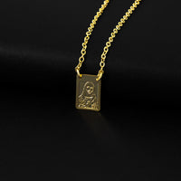 Colar Escapulário Jesus Sagrado Coração Banhado em Ouro 18K